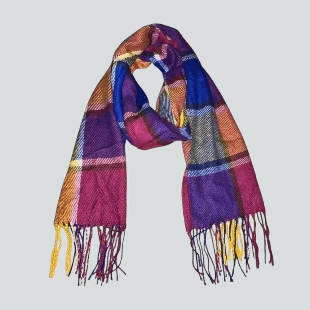 Bright Colorful Plaid Scarf